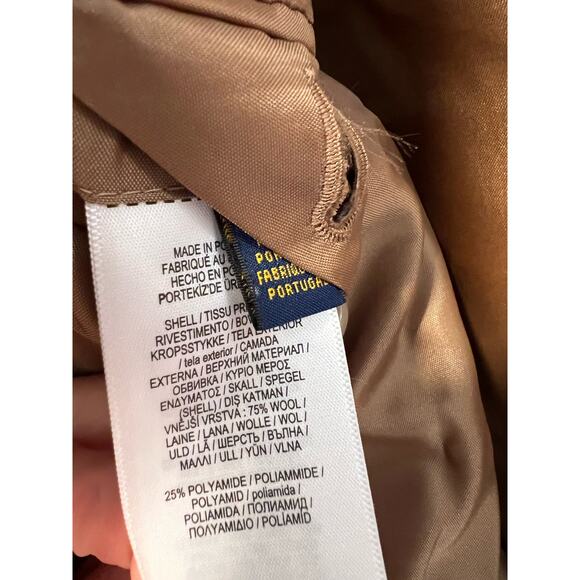 NWT Polo Ralph Lauren Hab Camel Wool Trench Coat Size 40R - Picture 13 of 13